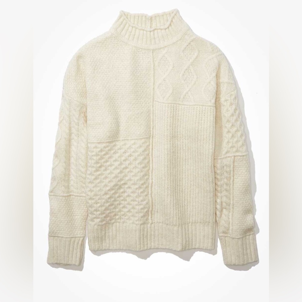 AE Soft and Cozy Mixed Stitch Sweater